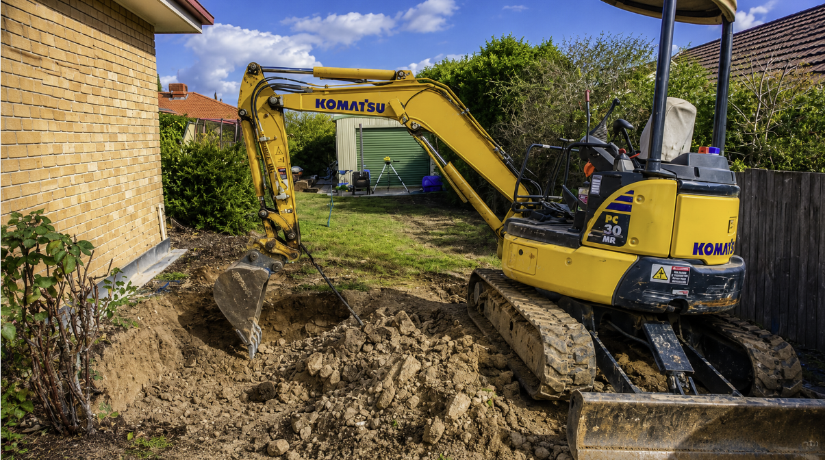 Perfectly graded dirt house pad