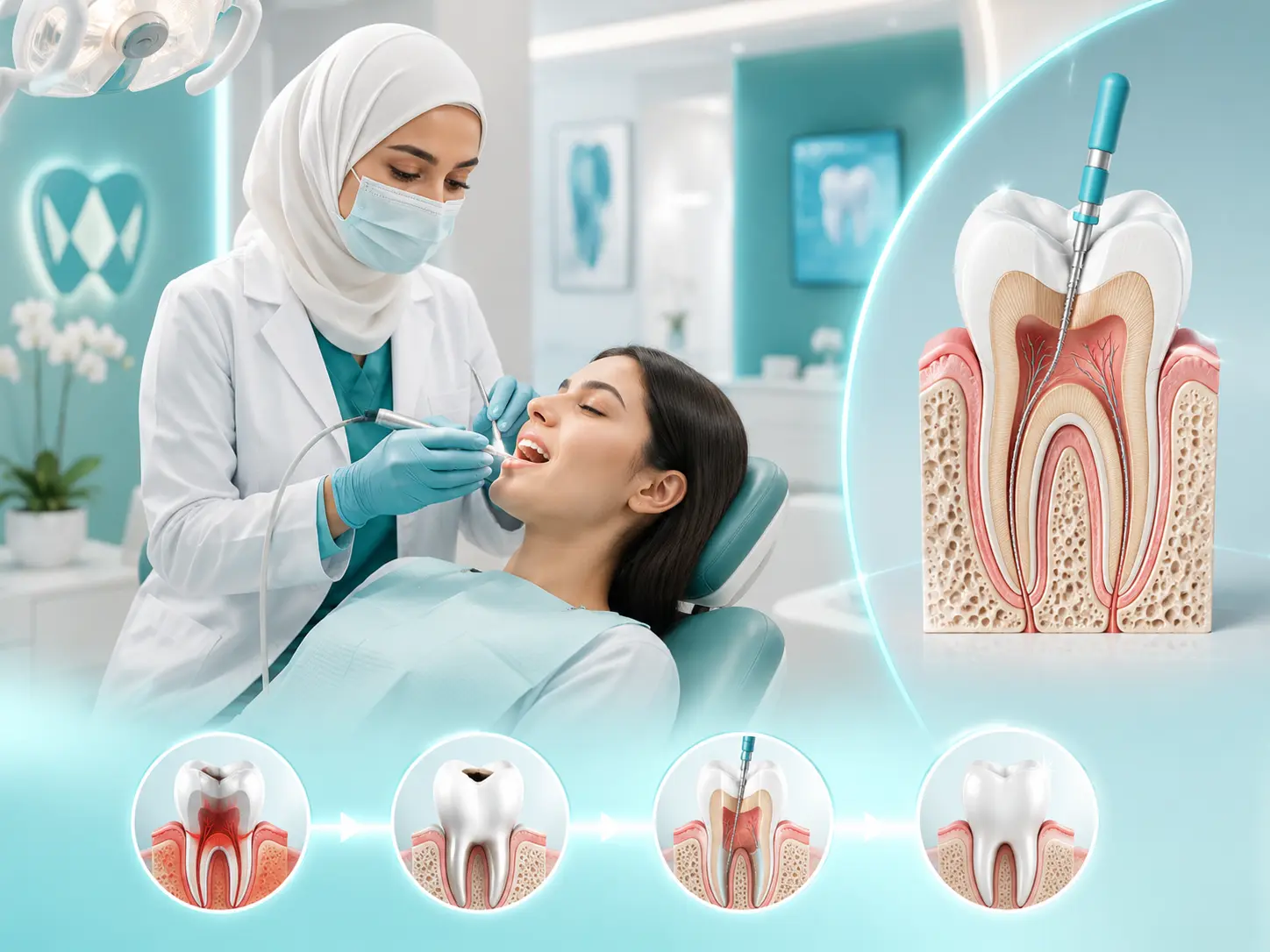 صورة لخدمة علاج عصب الأسنان في مجمع النخبة