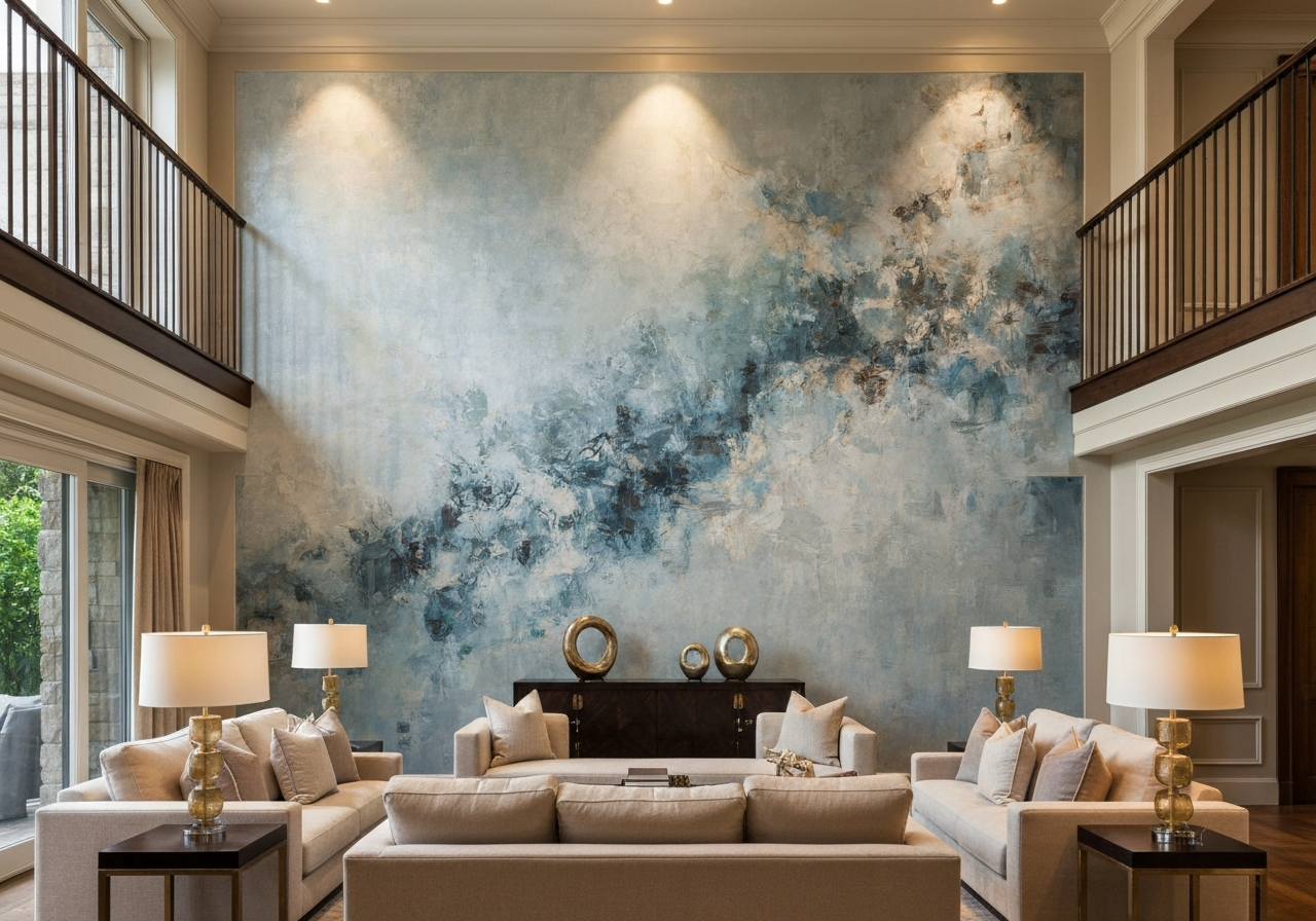 Elegant indoor mural in a luxury home