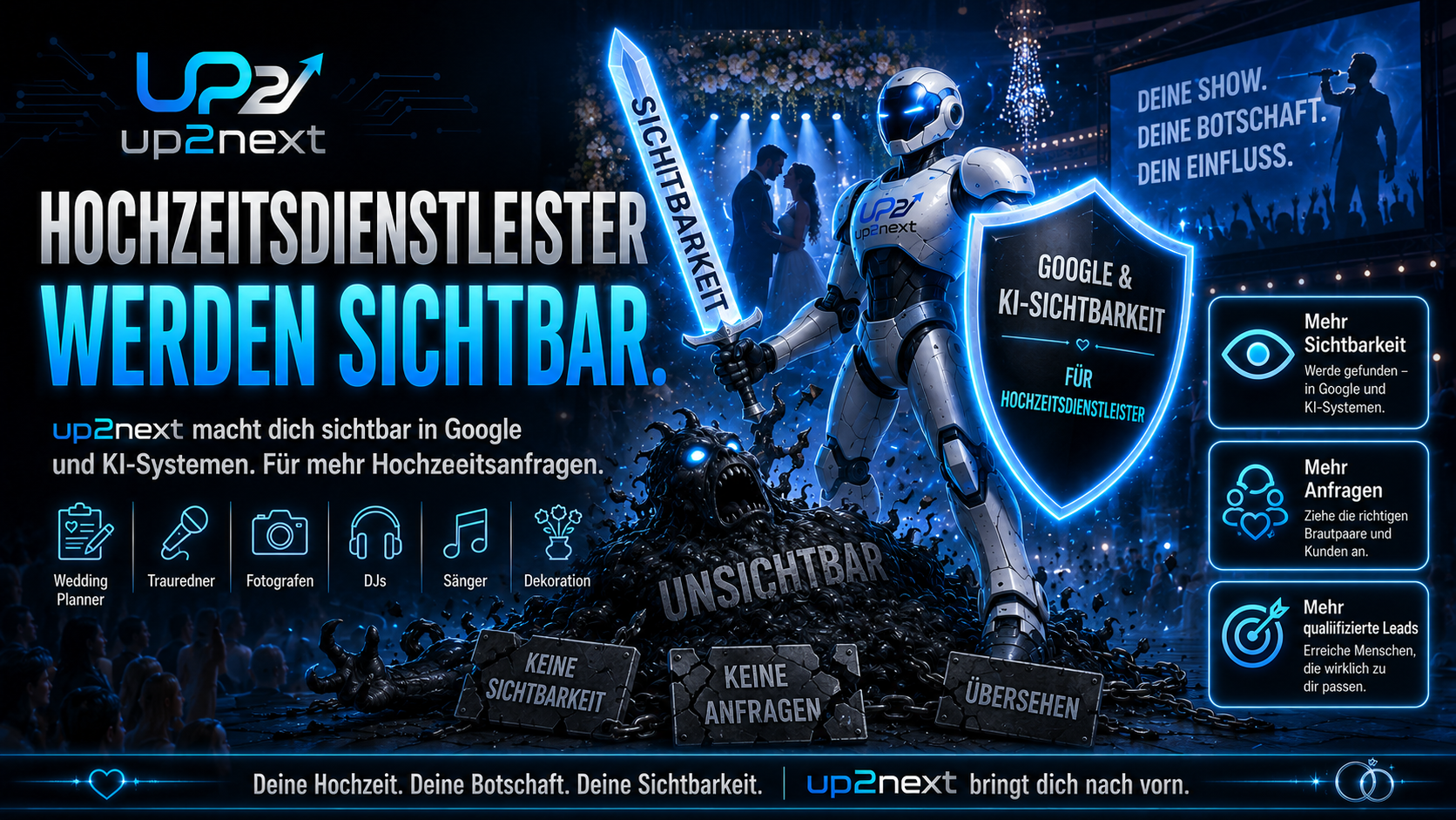 Hochzeitsdienstleister werden sichtbar - up2next Webdesign