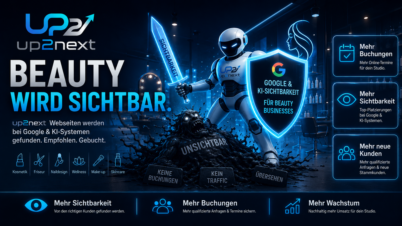 Beauty wird sichtbar - up2next Webdesign für Kosmetikstudios