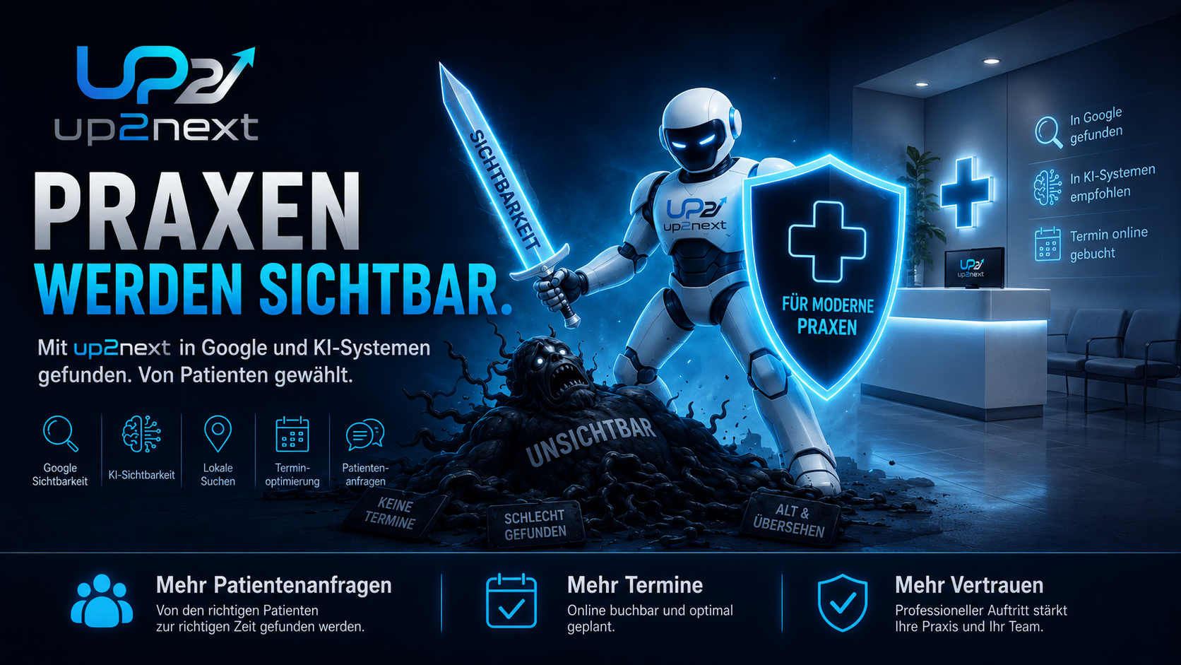 Praxen werden sichtbar - up2next Webdesign für Ärzte und Therapeuten