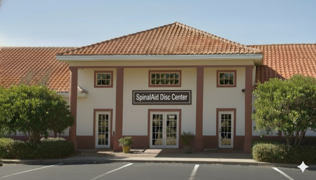 Exterior of SpinalAid Disc Center clinic in Orlando