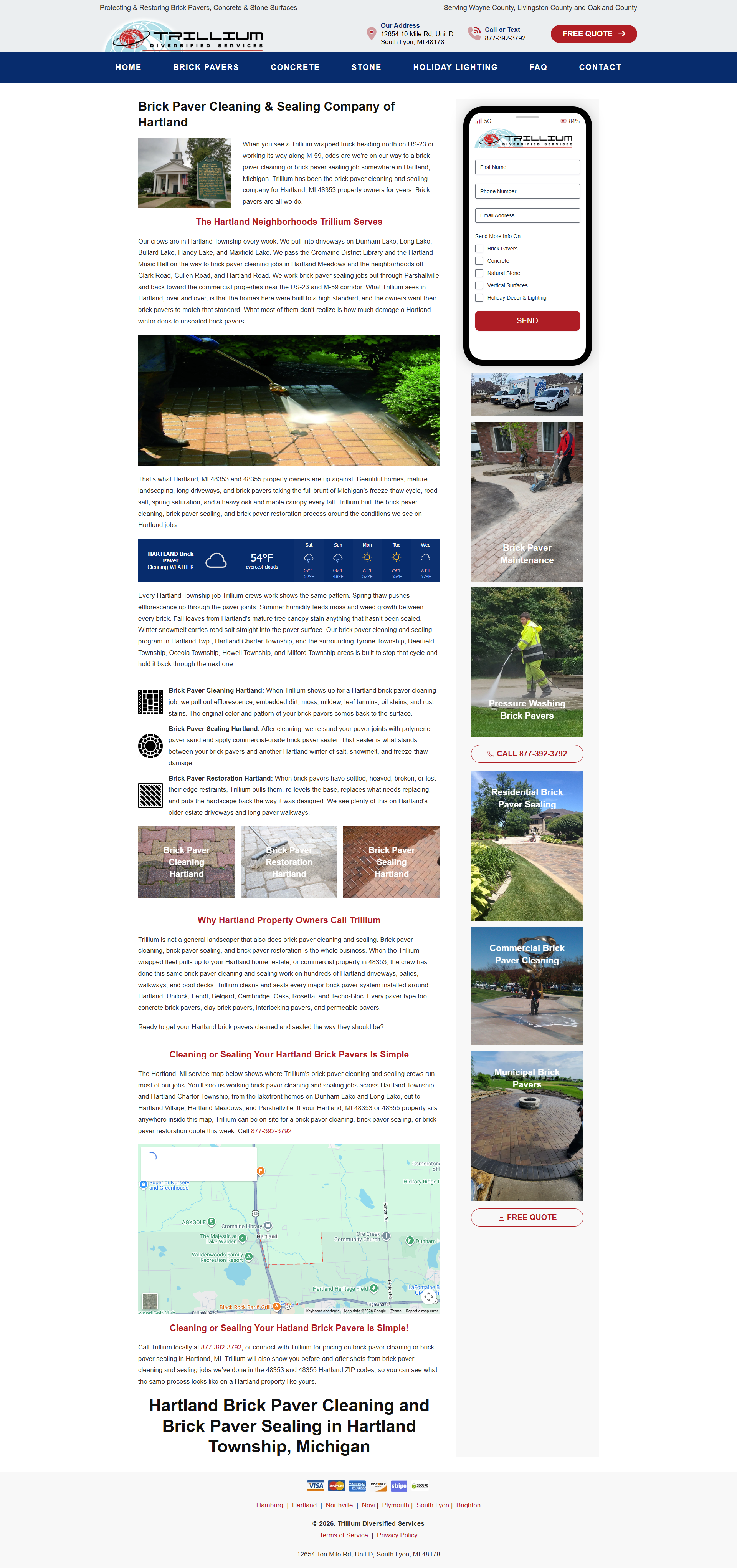 Trillium Services page screenshot
