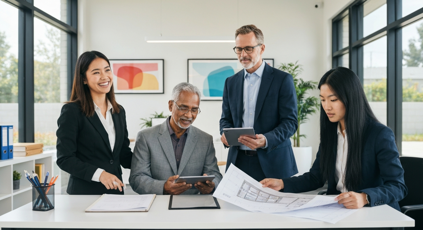 Real estate professionals collaborating