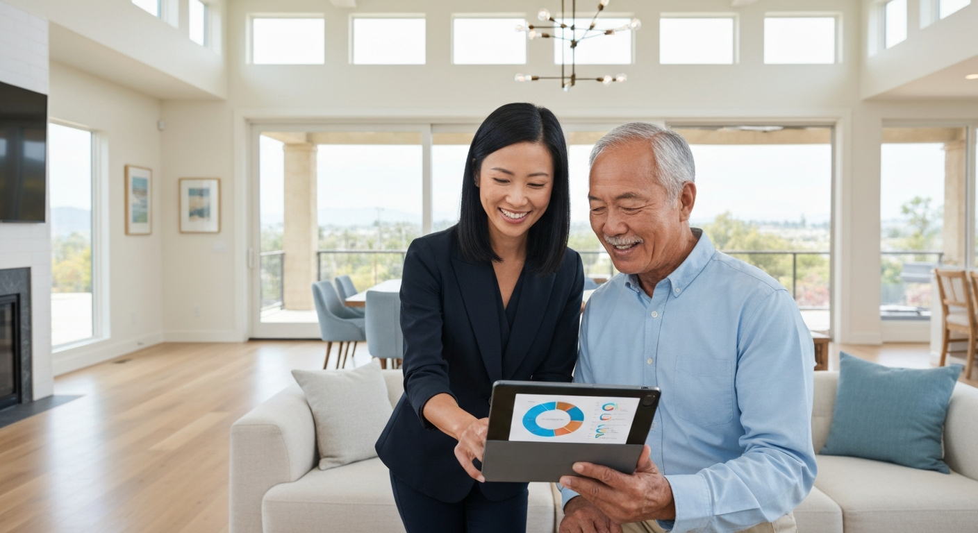 Professional reviewing real estate data