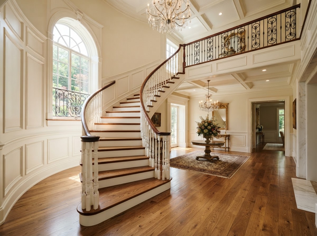 Traditional Curved Oak Staircase