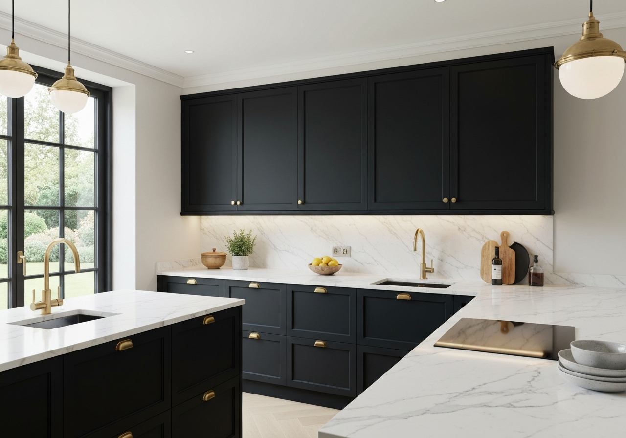 Matte black kitchen