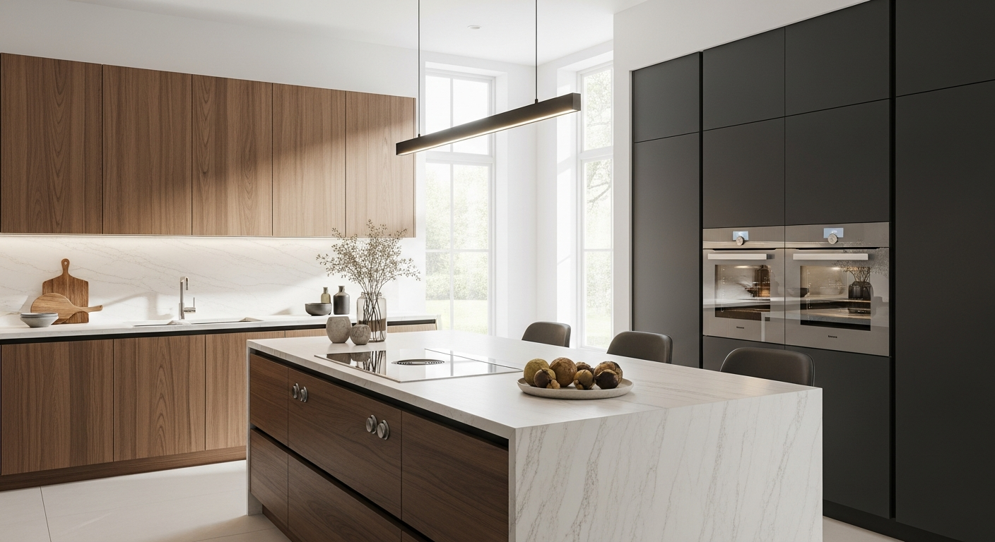 Modern luxury kitchen with custom cabinets