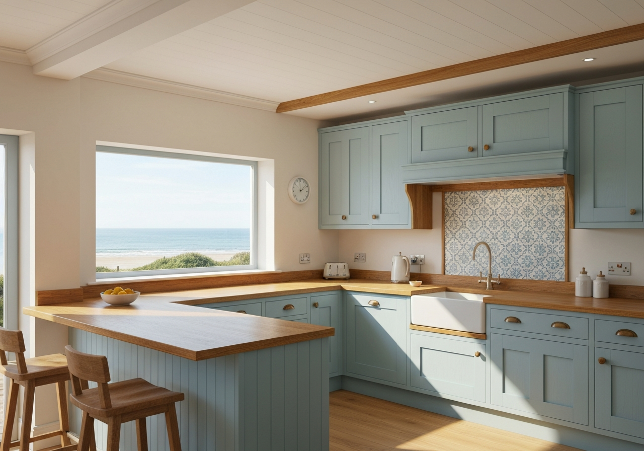 Coastal blue kitchen