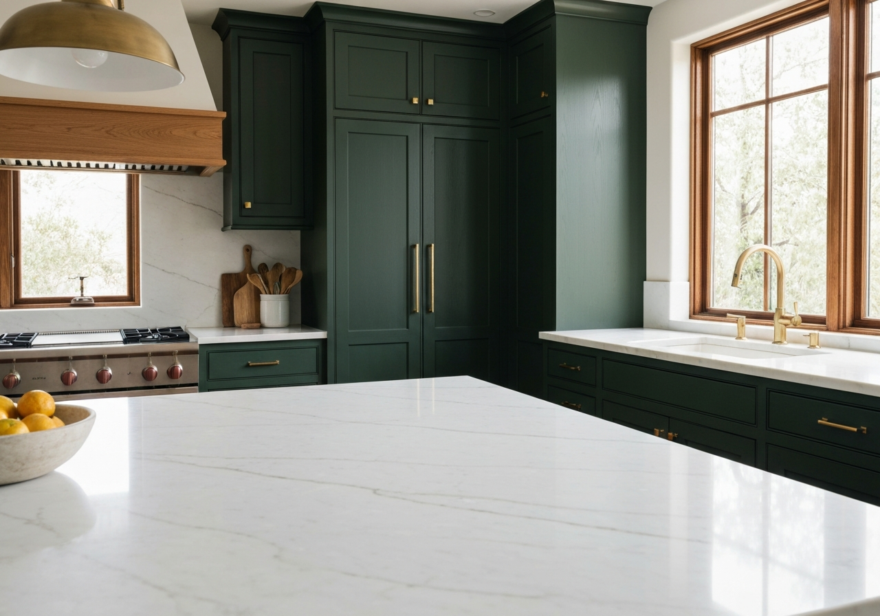 Forest green kitchen