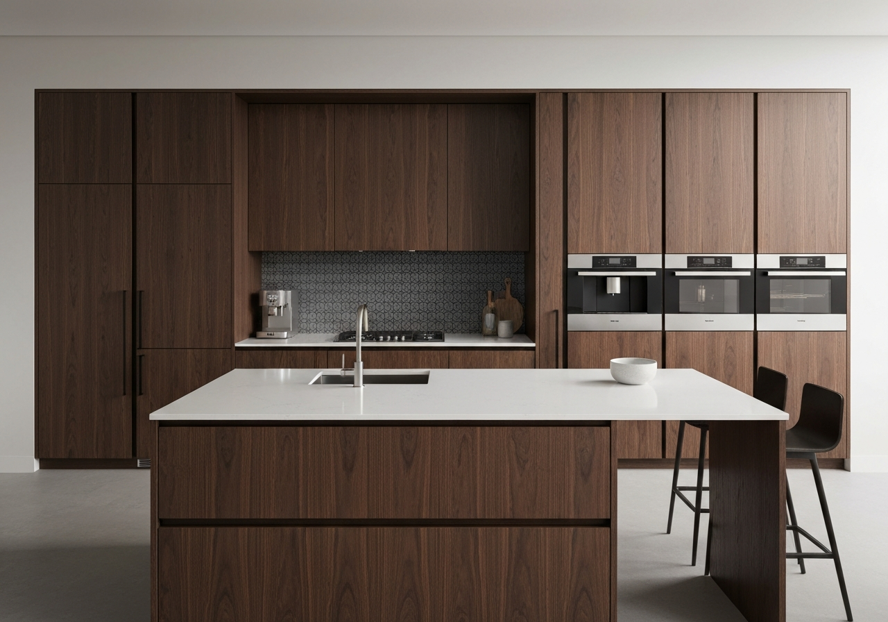 Dark walnut kitchen