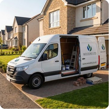 Woodro branded van
