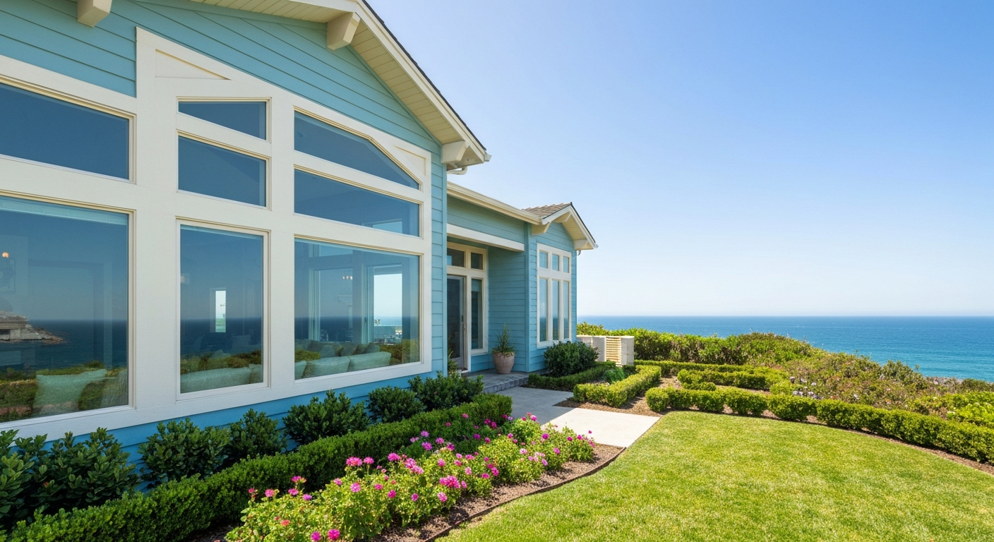 Beautiful coastal home exterior