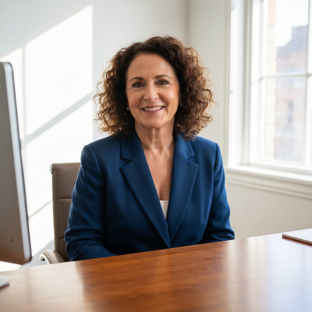Professional woman smiling in office