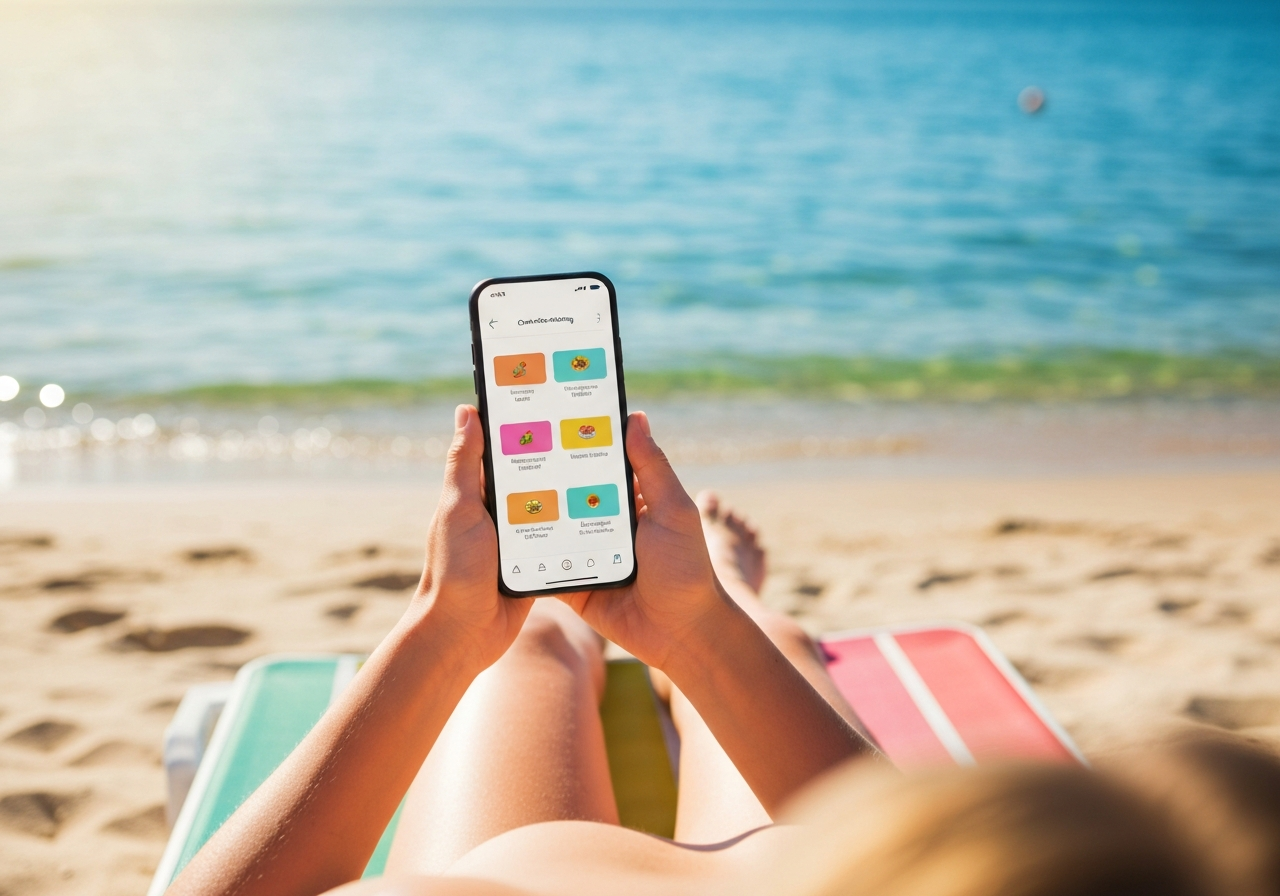 Online eten bestellen op het strand