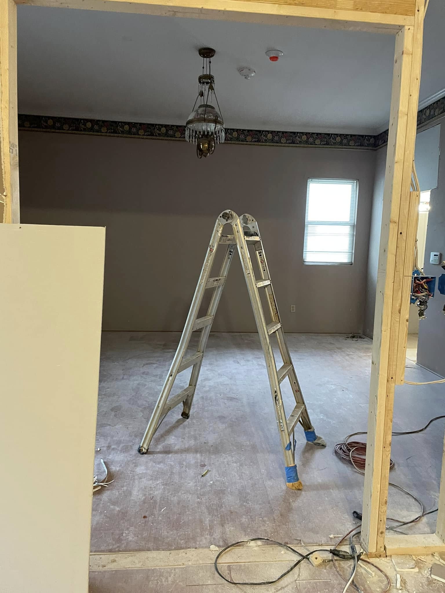 Interior room prep with ladder