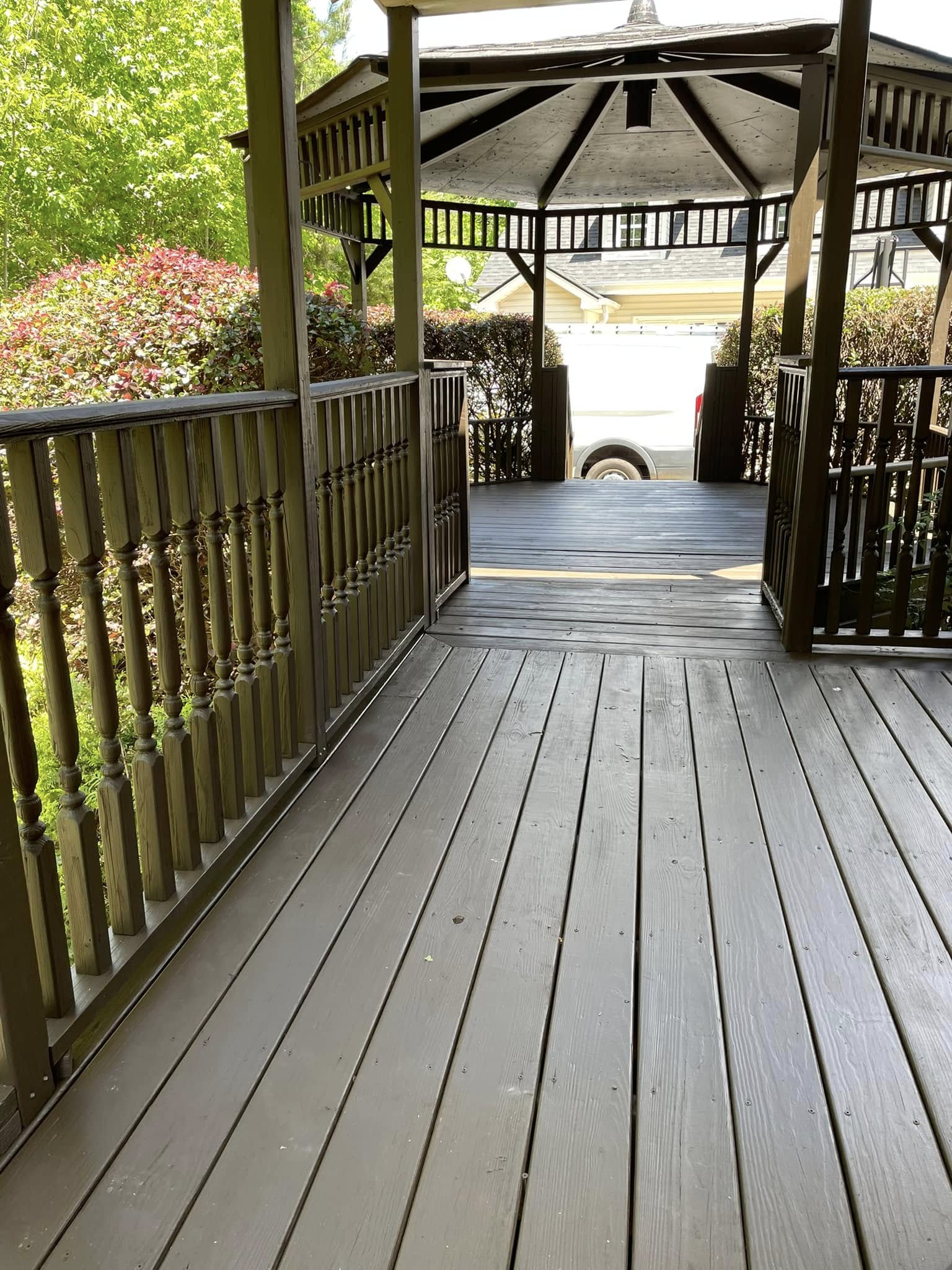 Restored wooden deck and gazebo