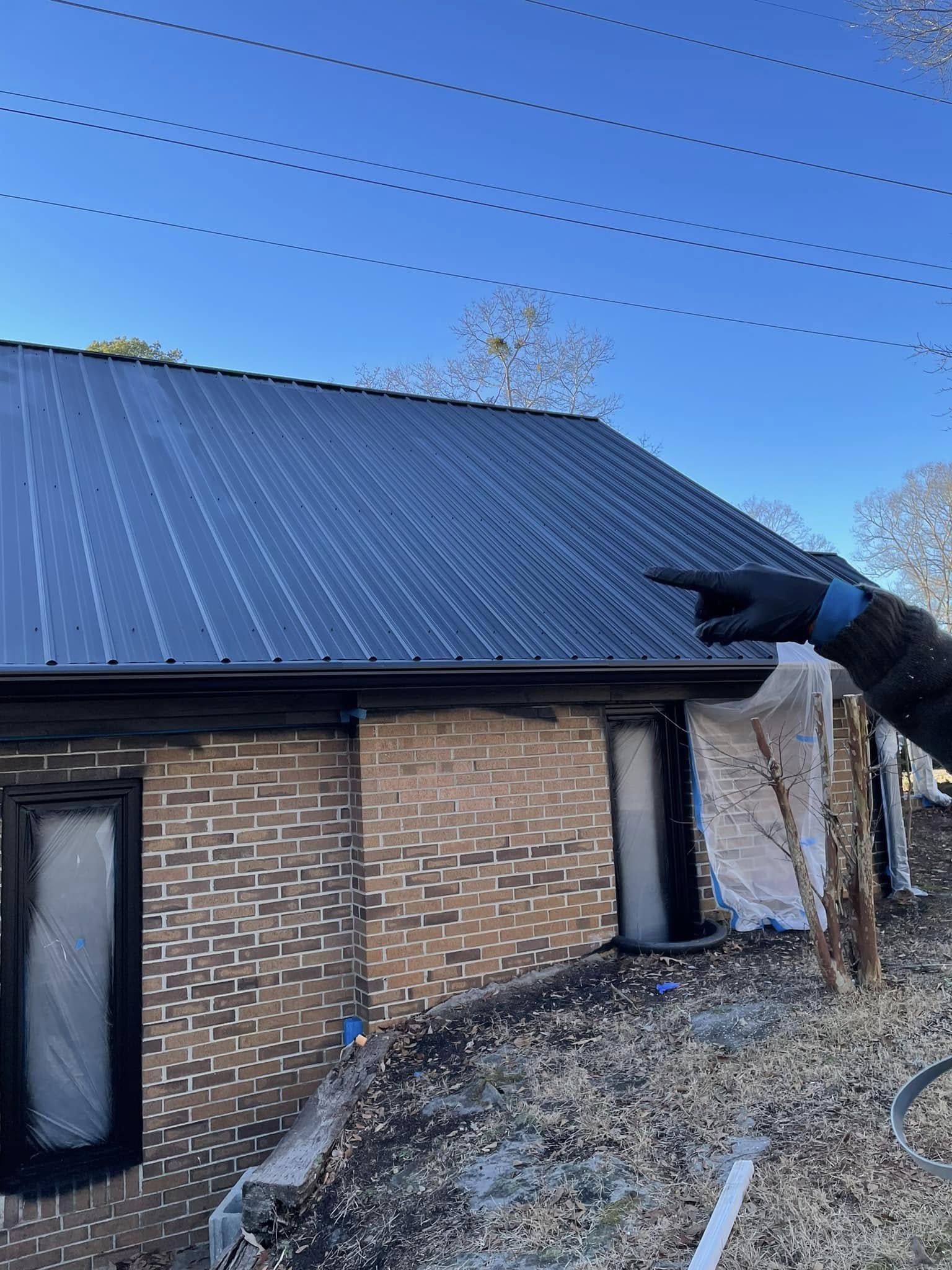 Exterior house painting roof masking