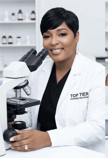 Background with microscope