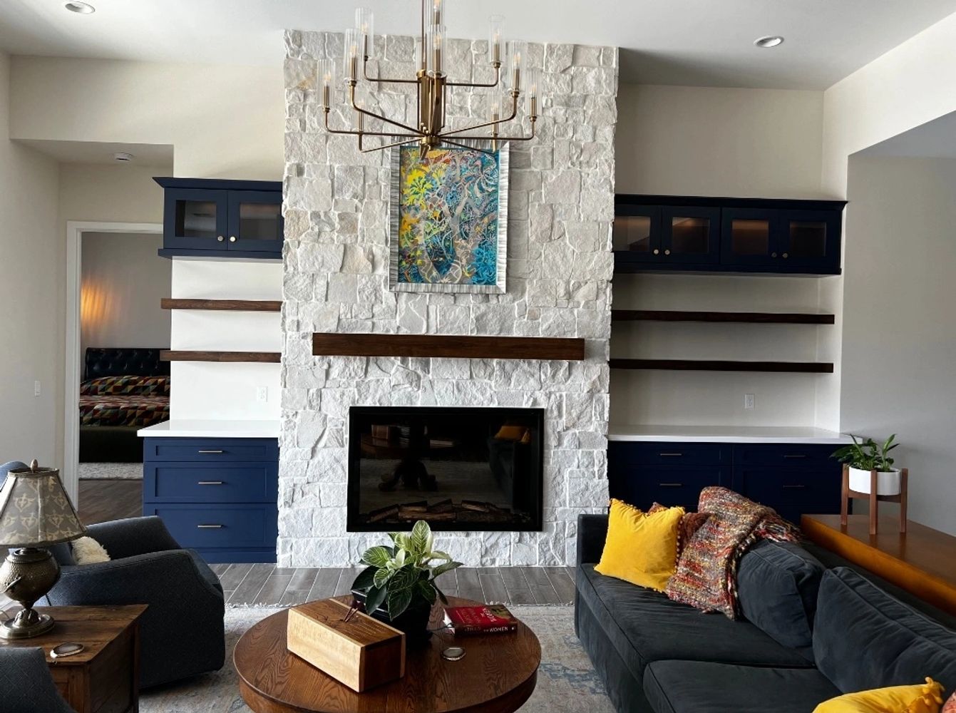 Modern living room remodeling and custom home renovation in Goodyear, AZ