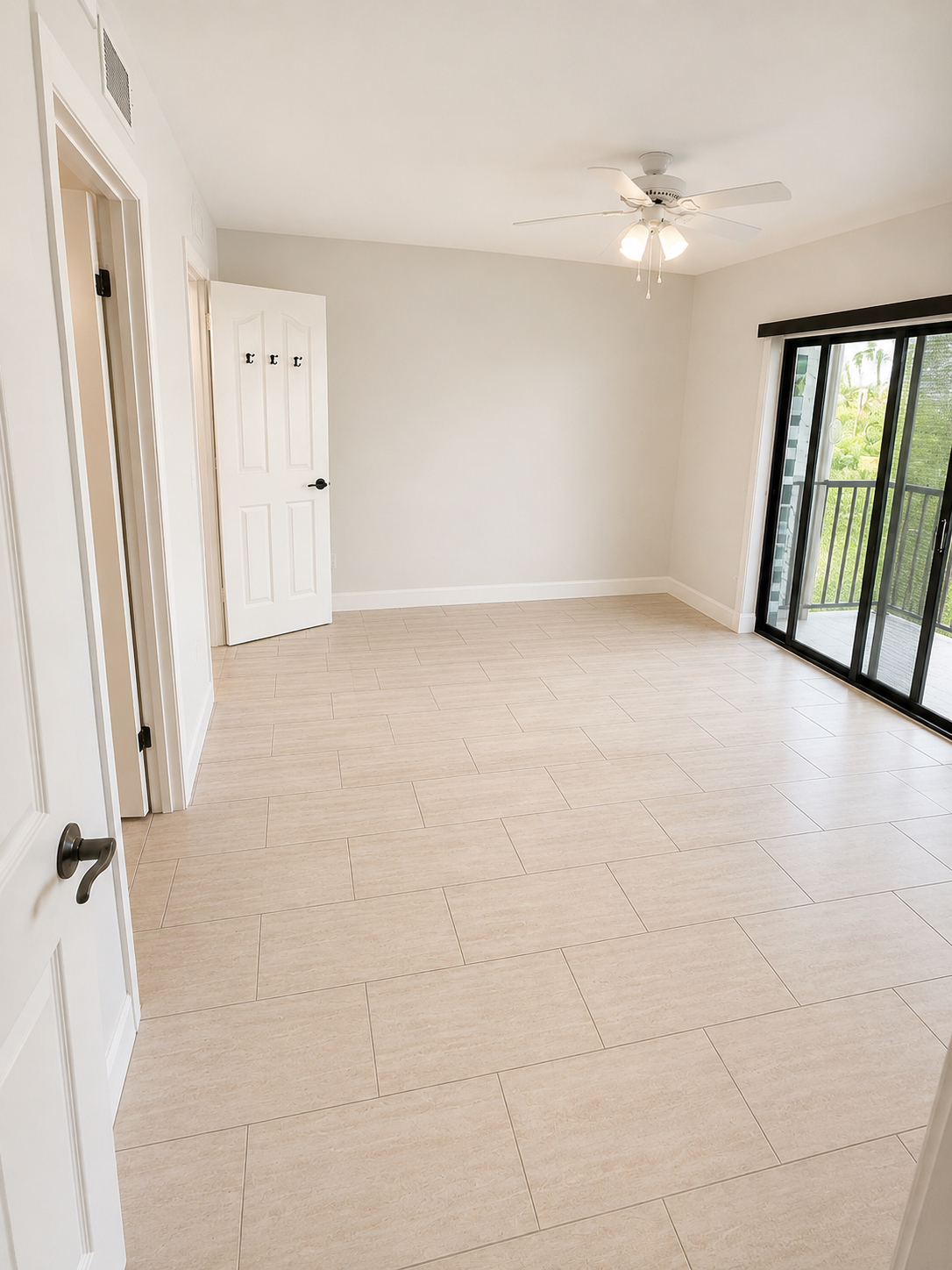 Light tile room flooring