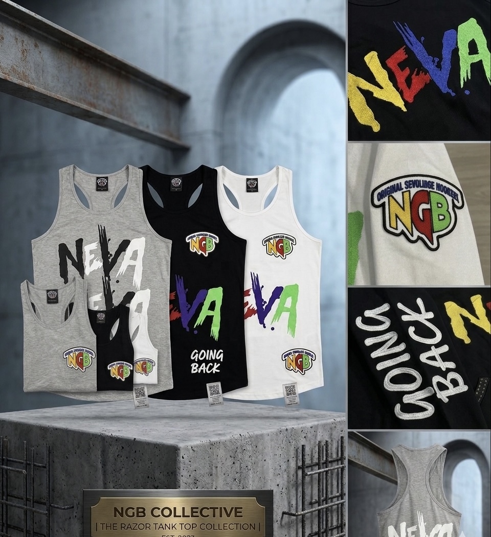 NGB Razorback Tanks - Premium Streetwear by Nevagoingback