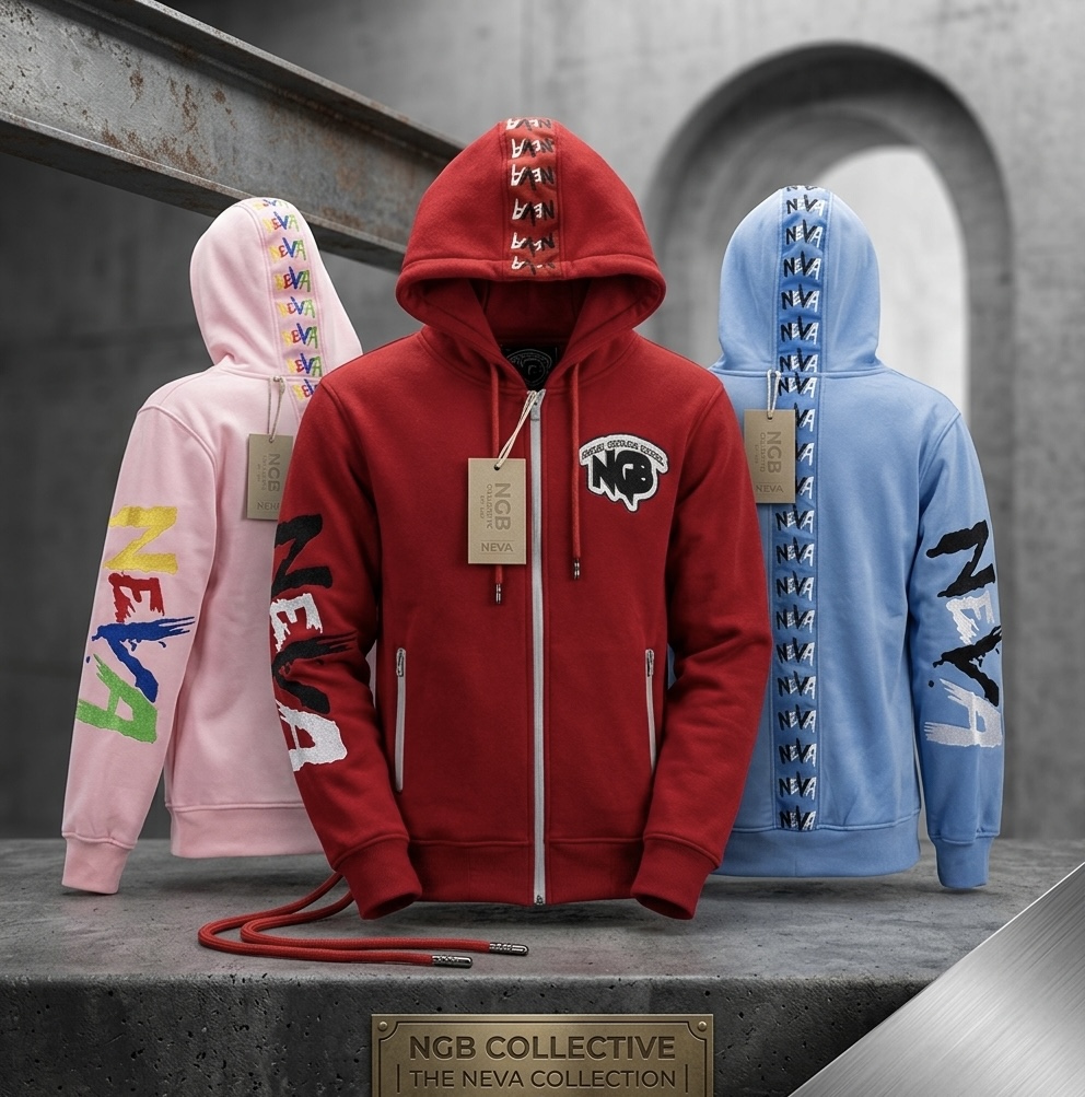 NGB Multi-Color Zip Hoodies - Premium Streetwear by Nevagoingback