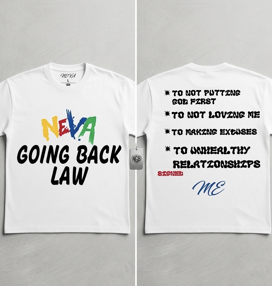 NGB Law Graphic Tee - White - Premium Streetwear by Nevagoingback