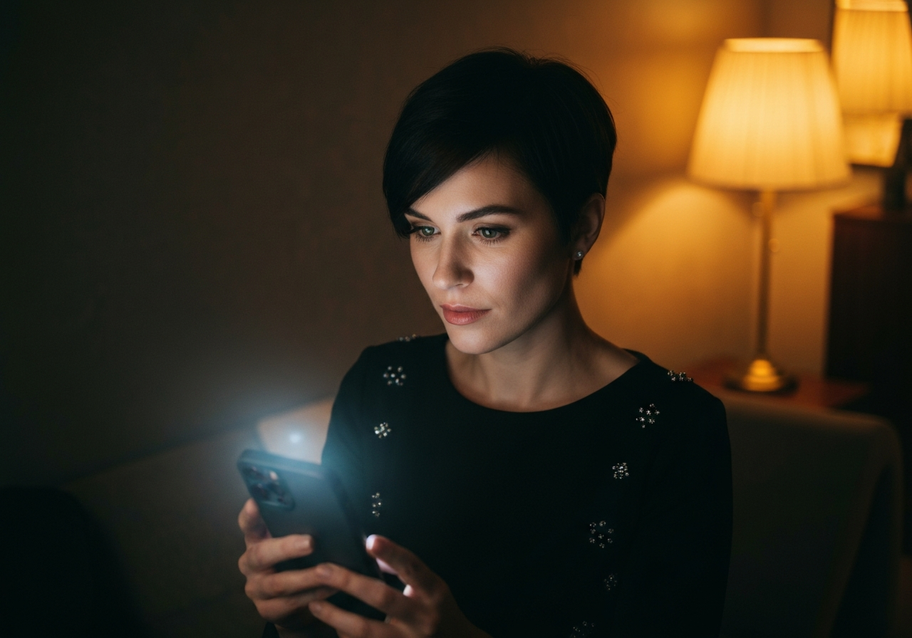 Woman using NURA app