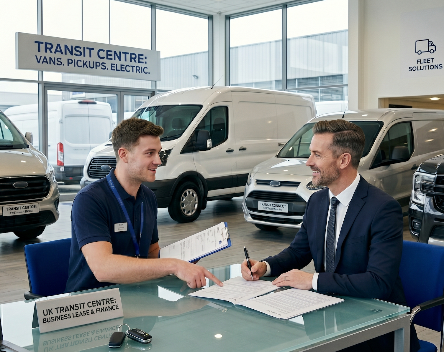 Business Van Finance team discussing options