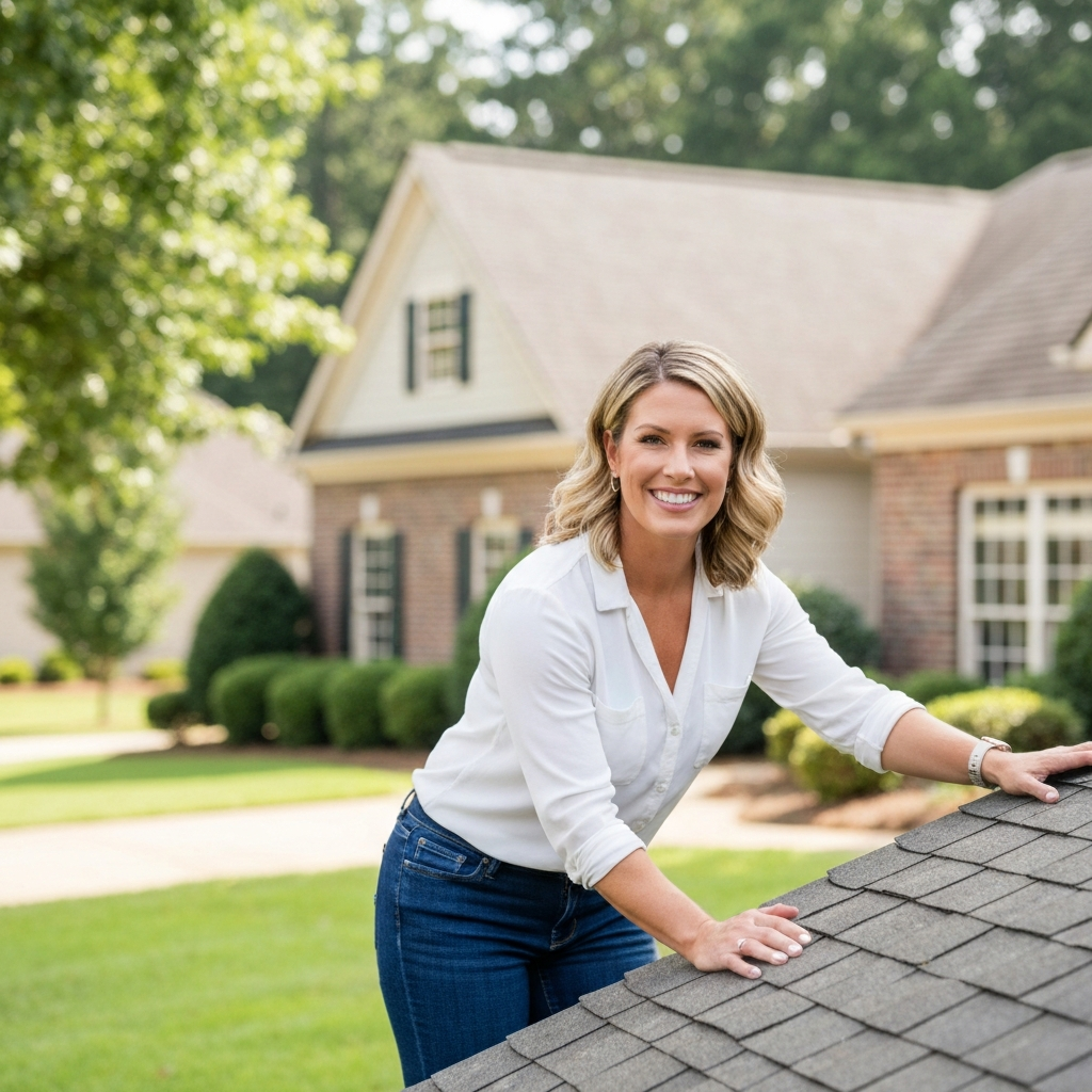 A professional real estate advisor checking on a suburban home