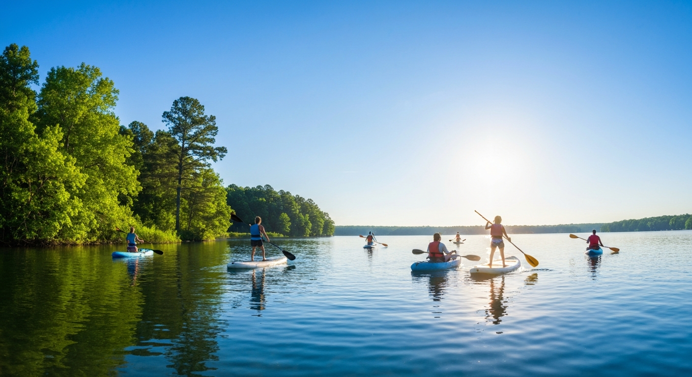 Paddleboarding on Lake Allatoona