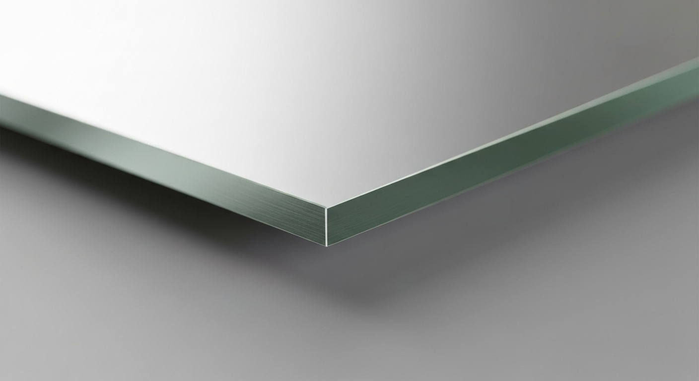 Beveled edge detail on a custom mirror installed in Fredericksburg.