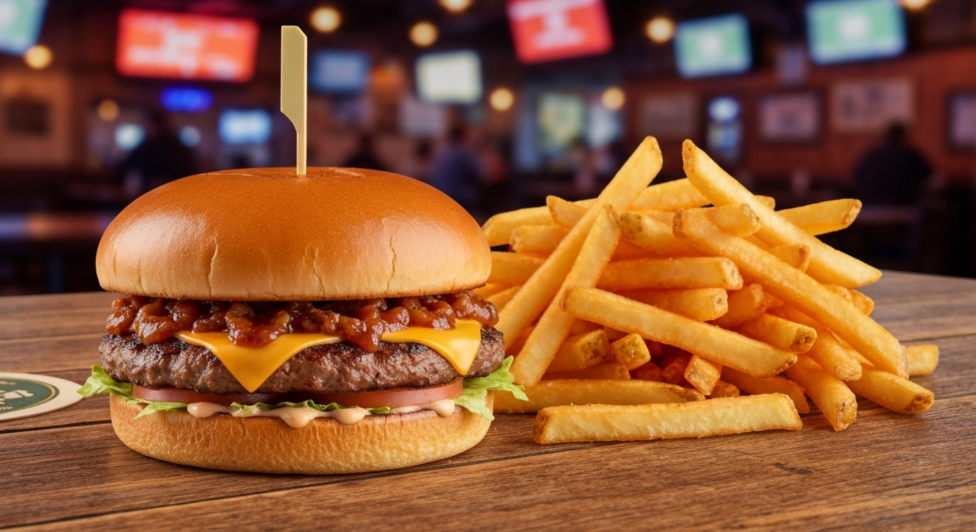 Burger and fries