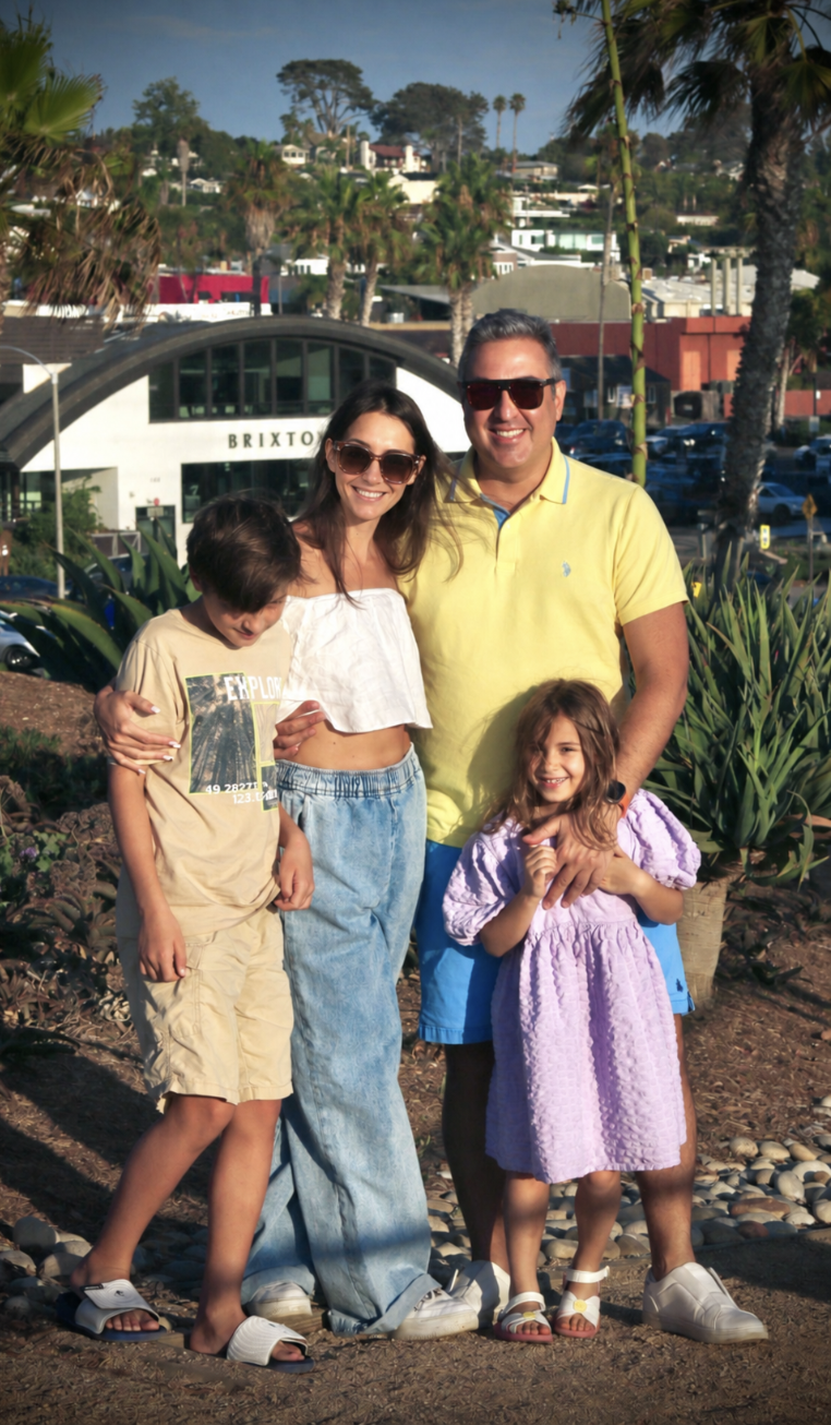 Soheil Eghtesadi with his family, reflecting his journey from Tehran to building businesses in Canada