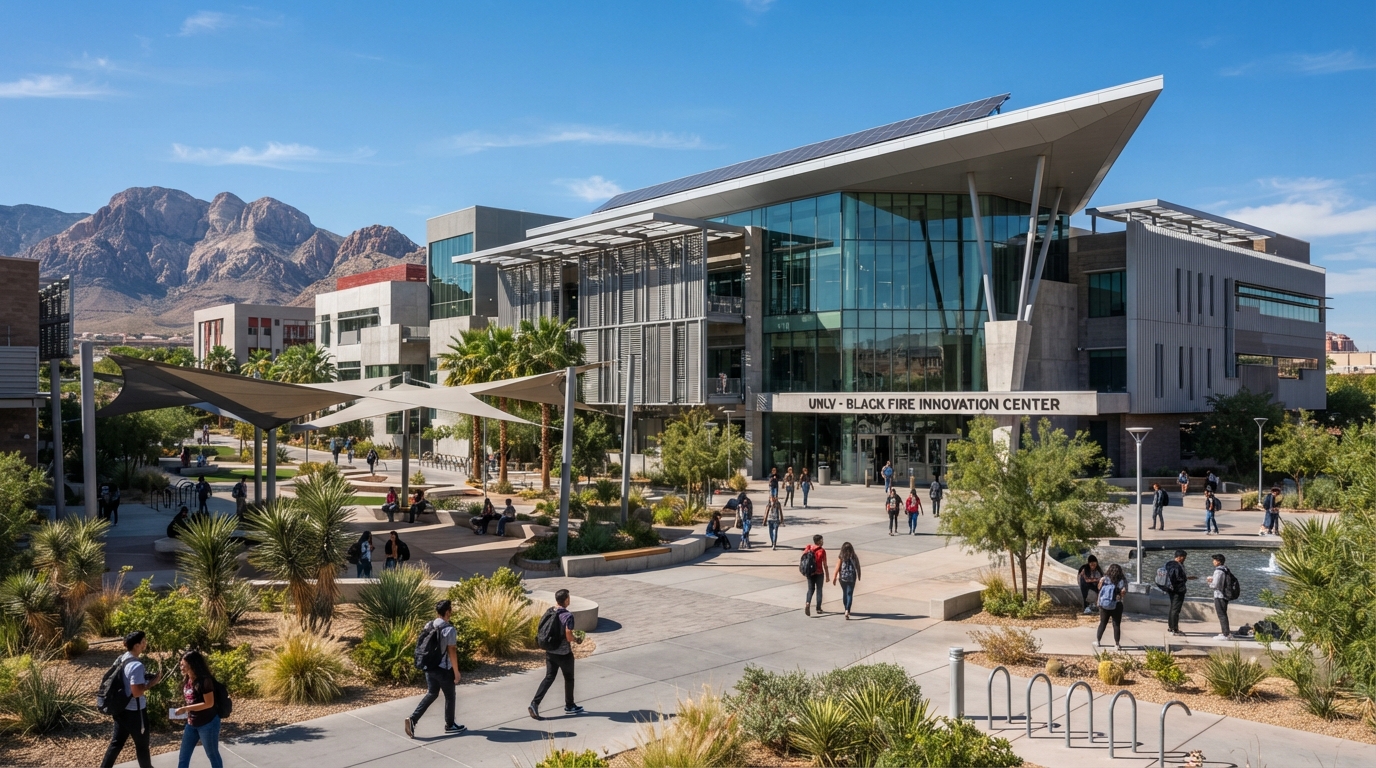 Las Vegas area educational campus environment with academic architecture