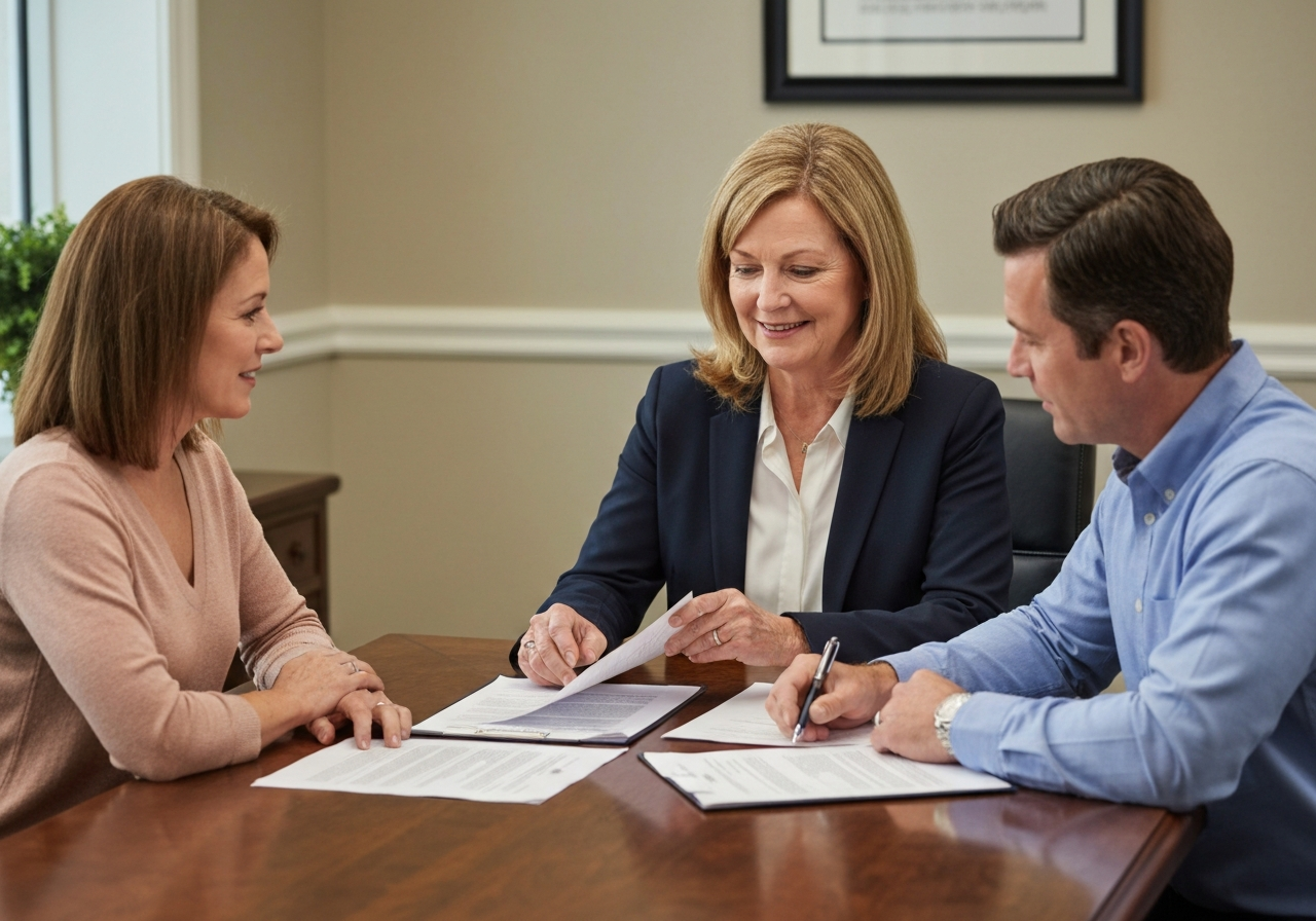 Real estate strategist reviewing property options with Las Vegas homeowners.