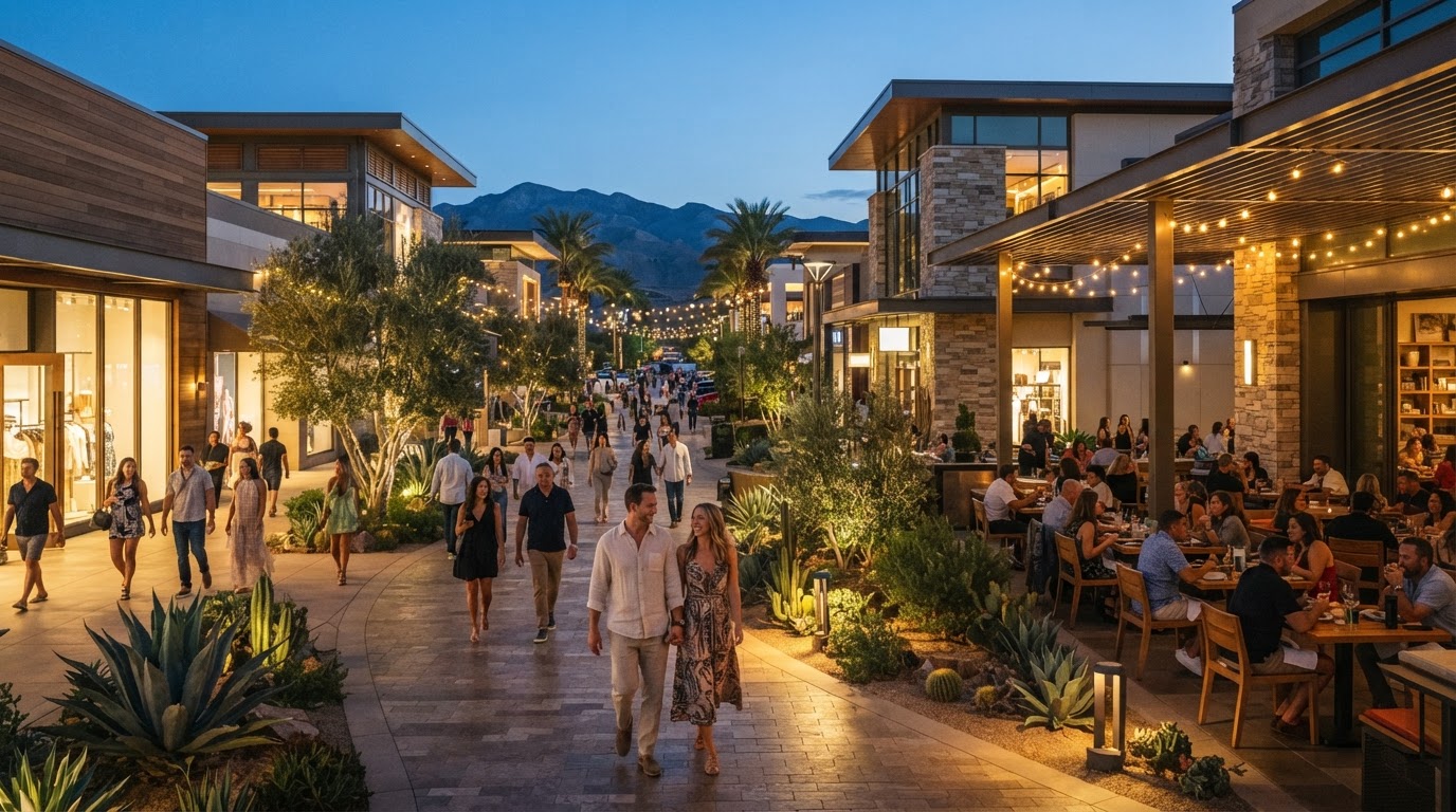 Illustrative Summerlin shopping and dining district in Las Vegas Nevada