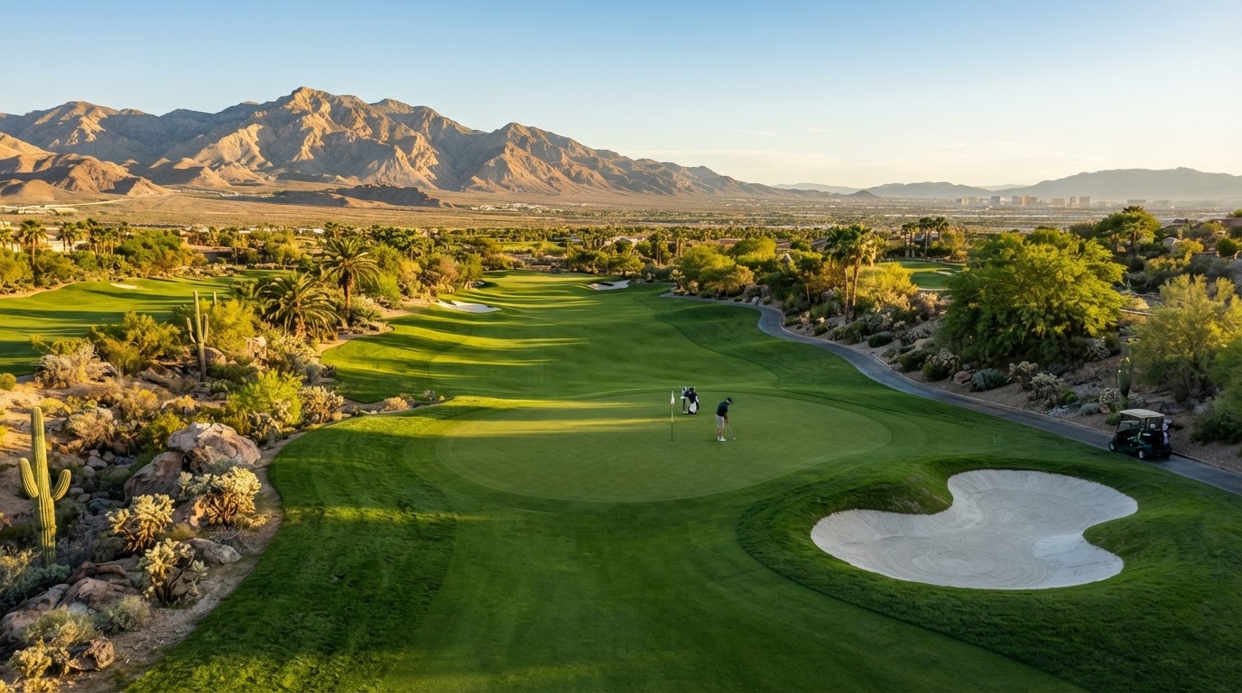 North Las Vegas area golf course with fairway and desert landscaping