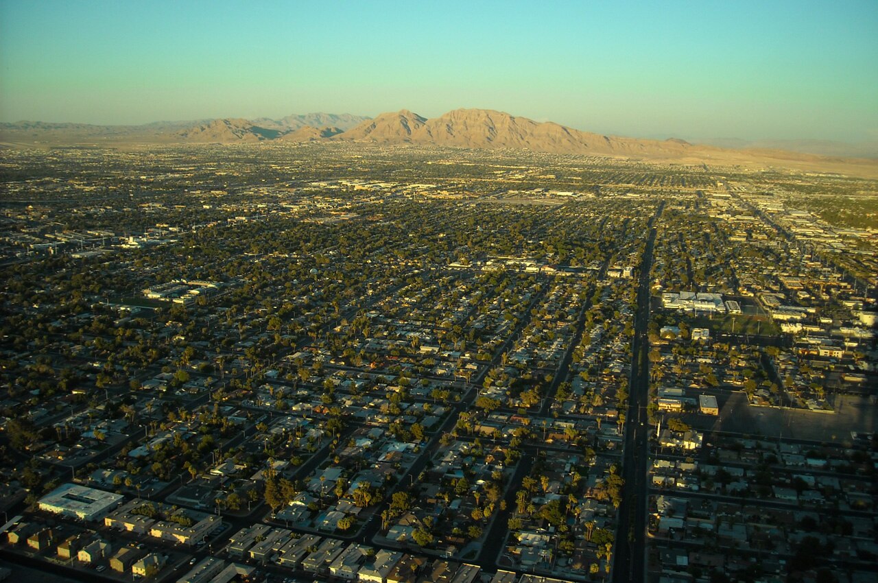 East Las Vegas Valley residential environment with Sunrise Mountain backdrop