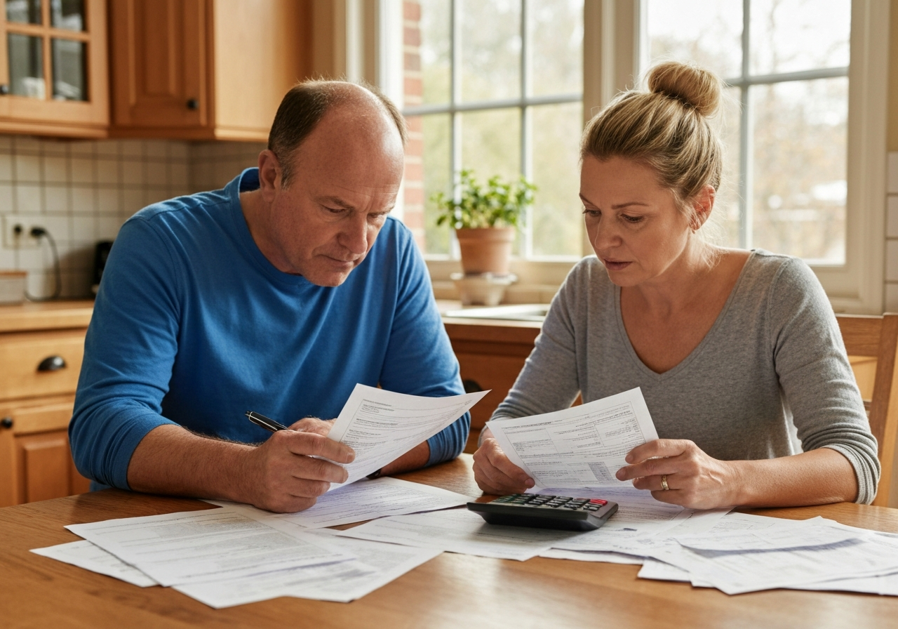 Homeowner reviewing mortgage paperwork and options to keep a Las Vegas home.