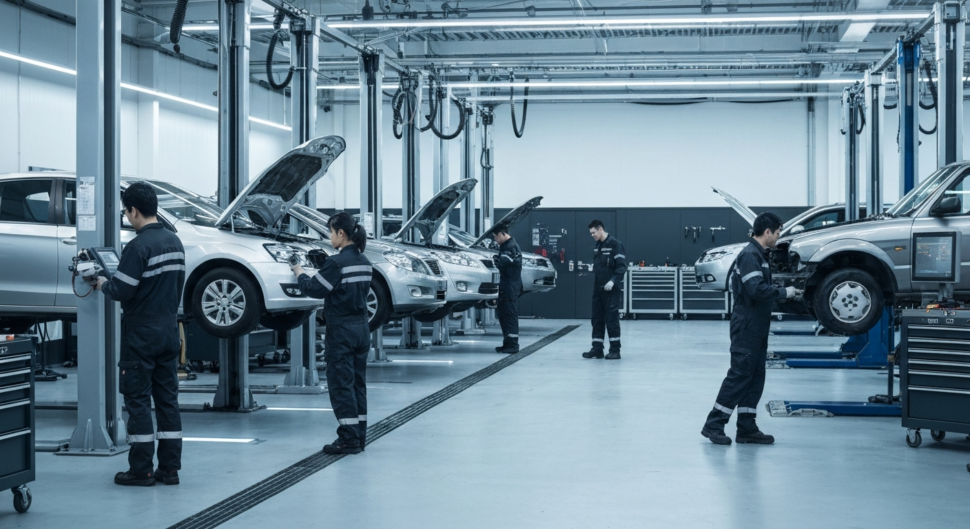 AI phone system for auto repair shops showing automated call answering and appointment booking.