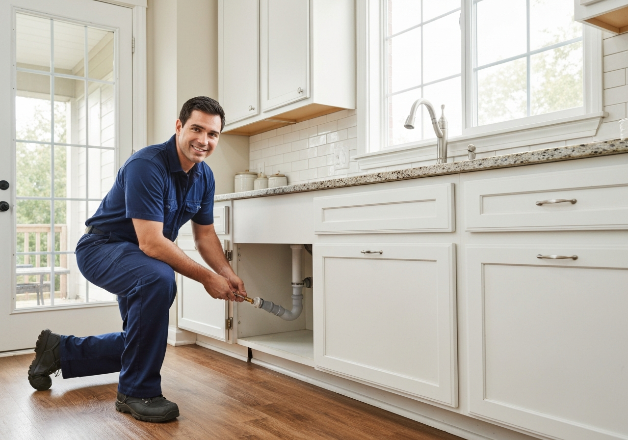 Plumber working