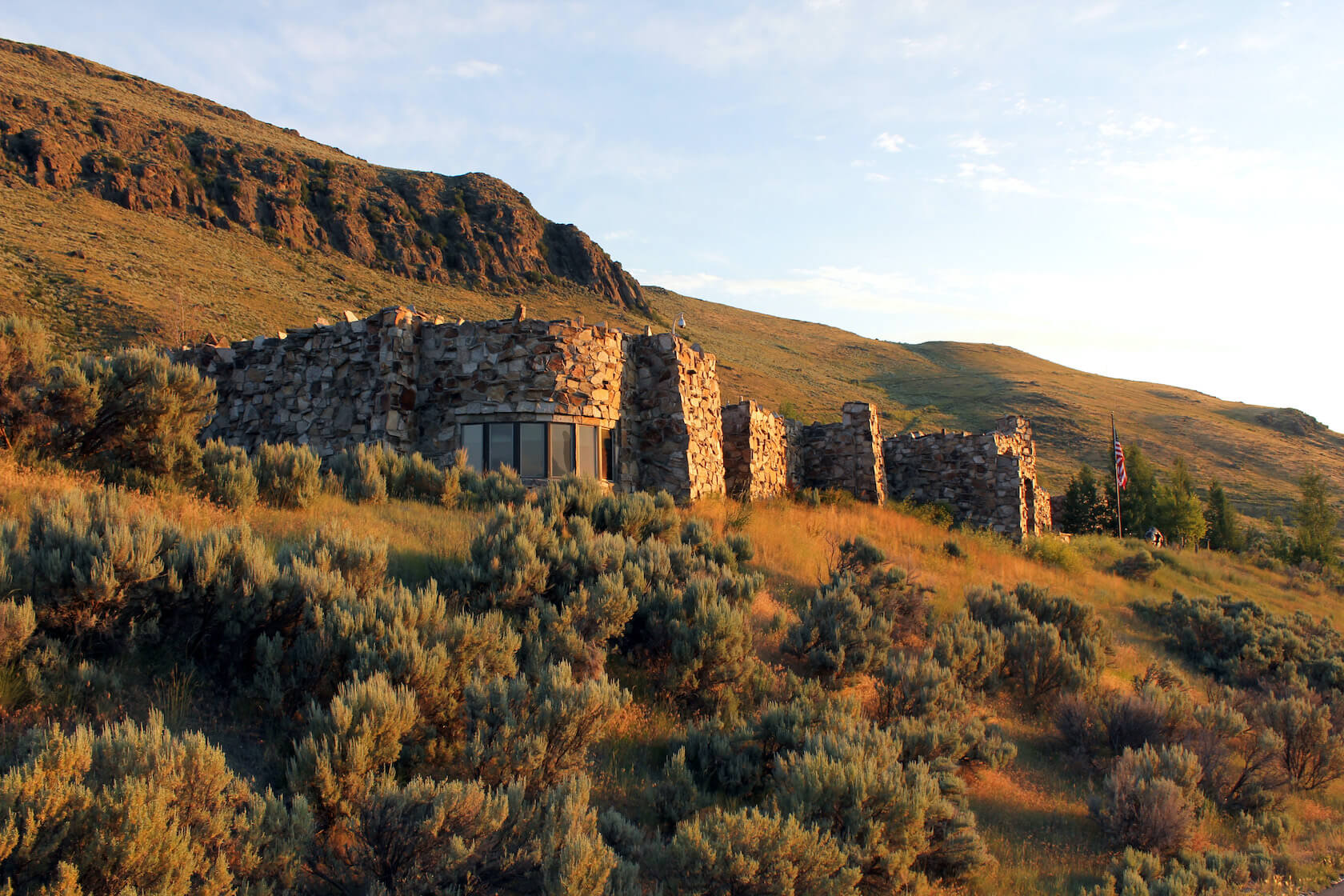 National Museum of Wildlife Art Jackson Wyoming building at sunrise