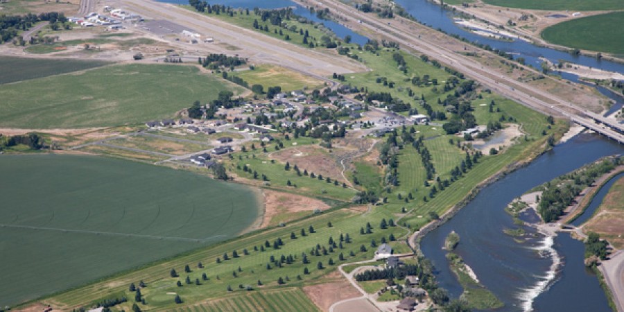 Blackfoot Golf Course aerial view Idaho