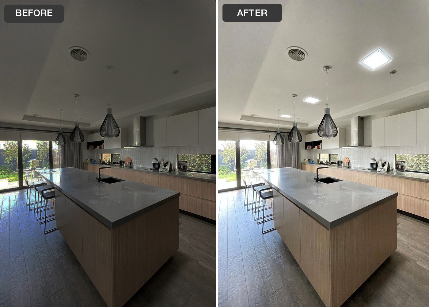 Before and After Solatube Installation