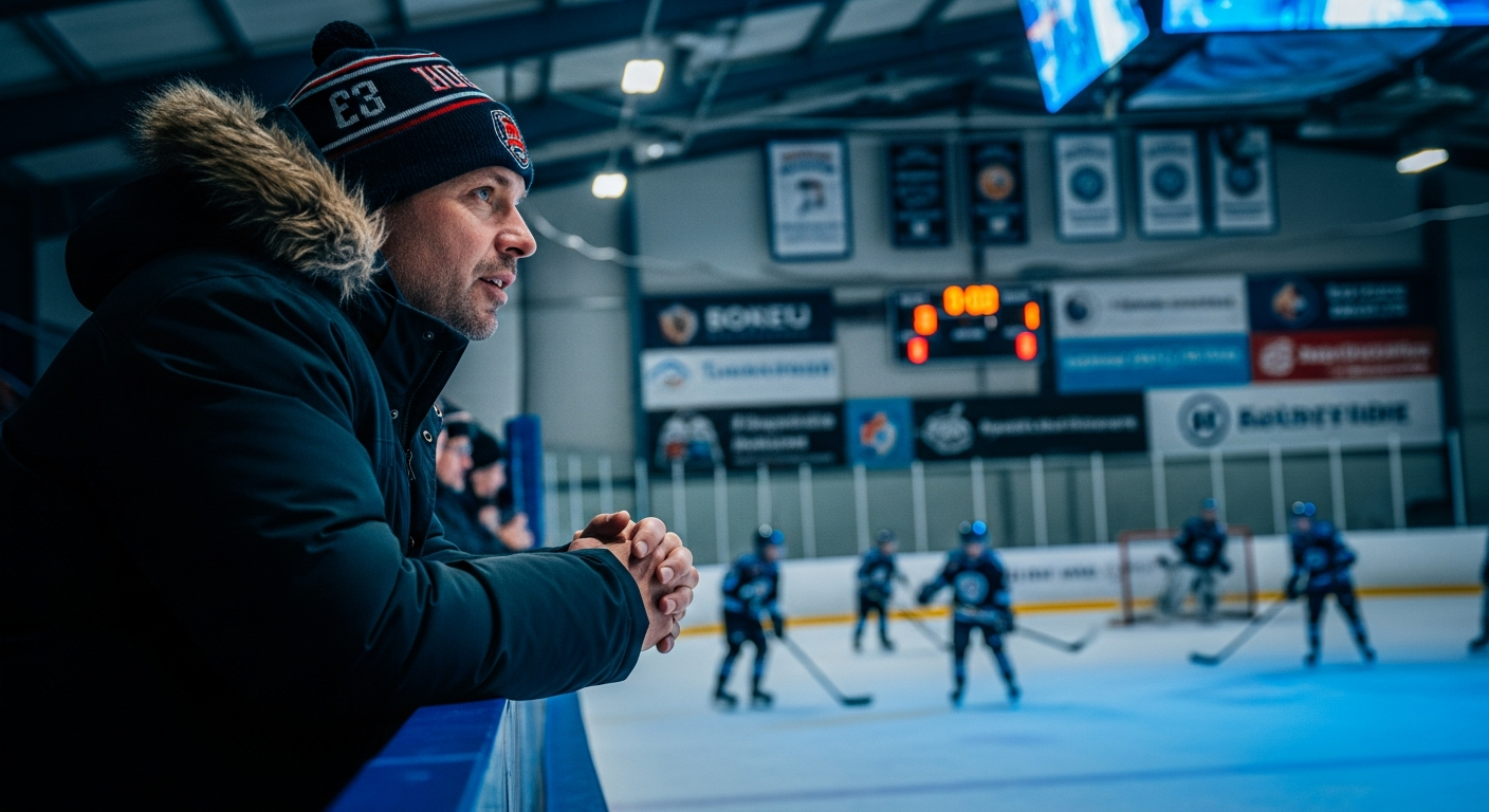 Hockey parent watching their child play