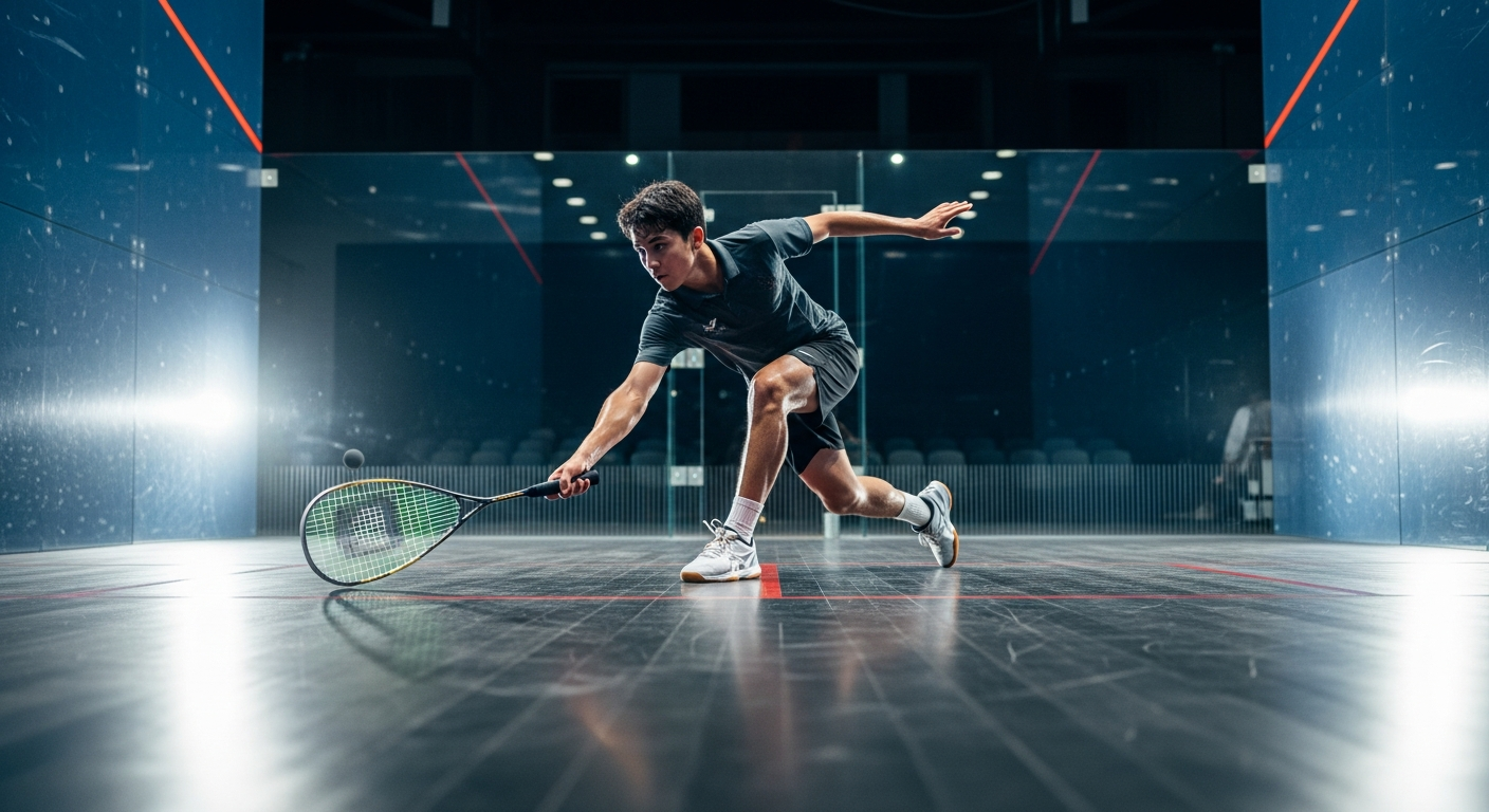 Junior squash athlete training