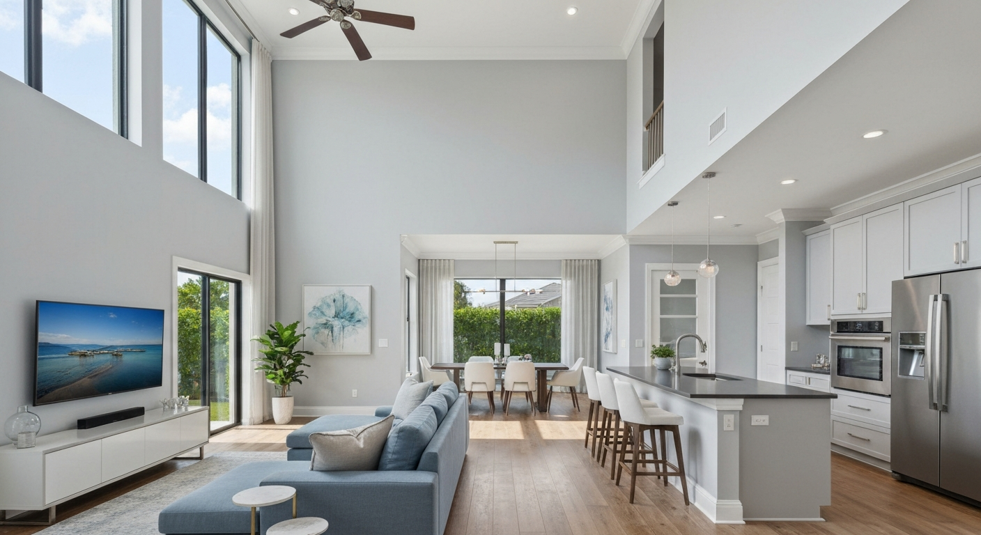 Beautiful custom window treatments in a St. Johns County home
